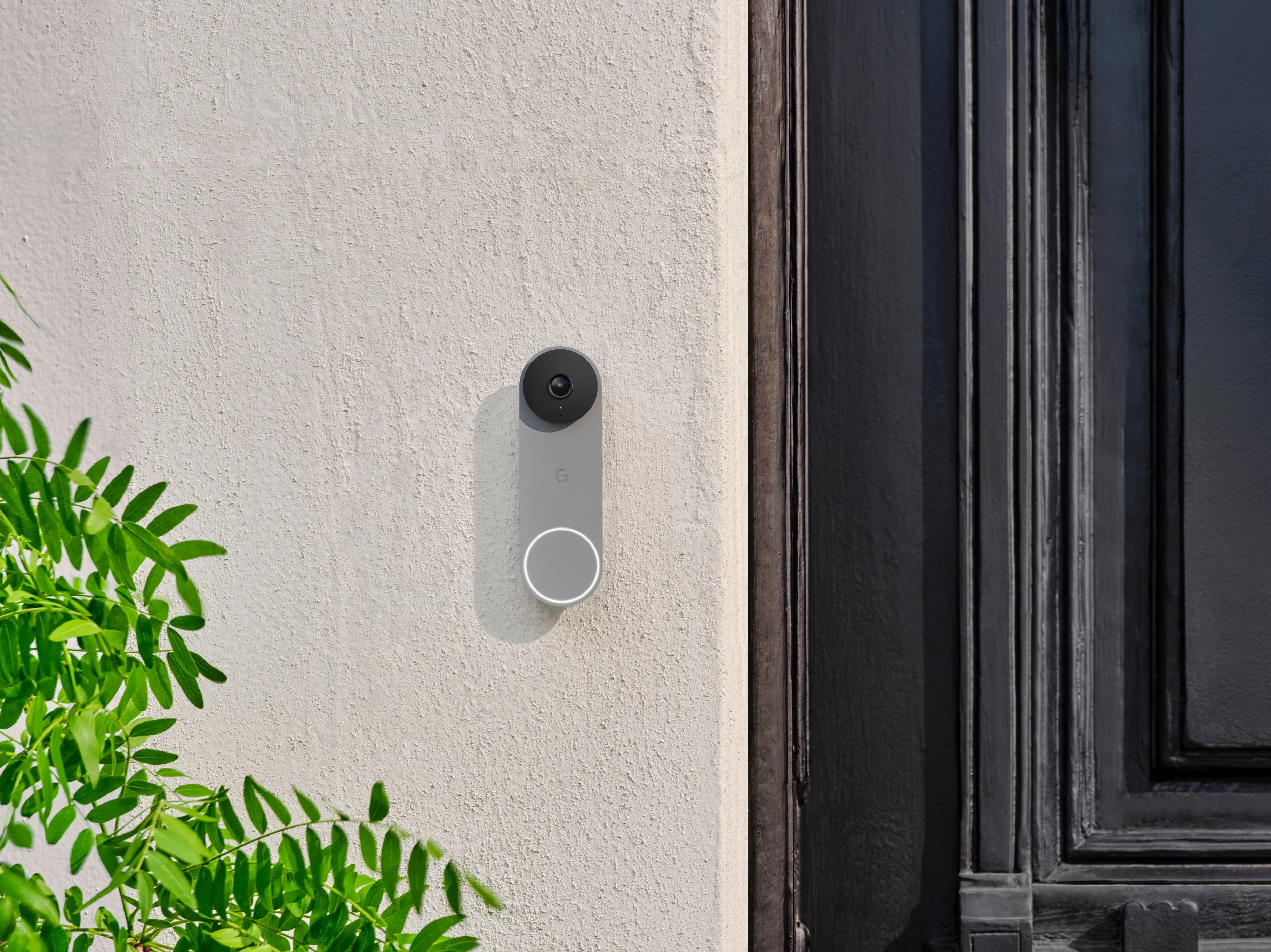 Google - Geek Squad Certified Refurbished Nest Doorbell Wired (2nd Generation) - Ash