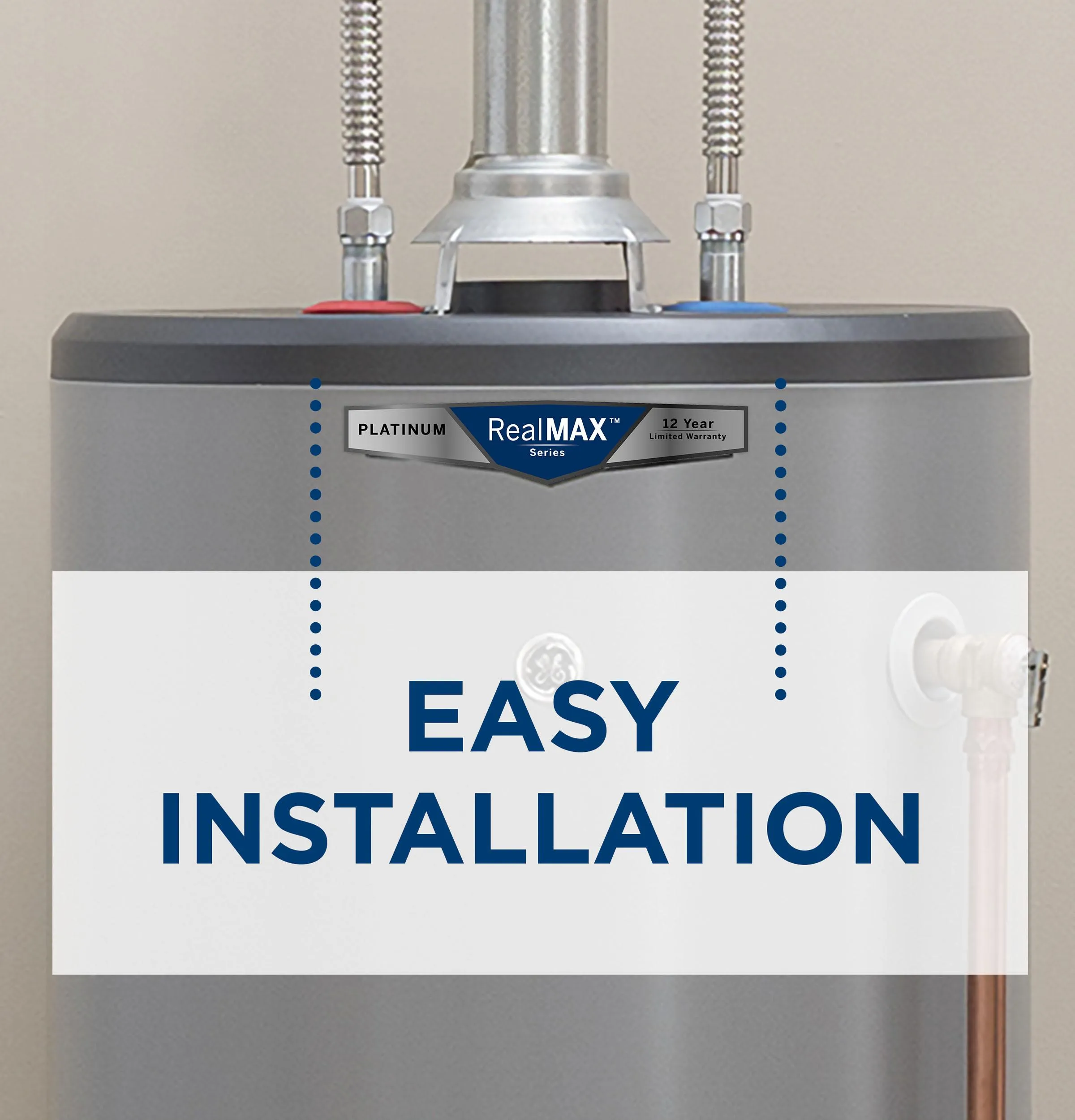 GP30T08BXR GE RealMAX Choice 30-Gallon Tall Liquid Propane Atmospheric Water Heater