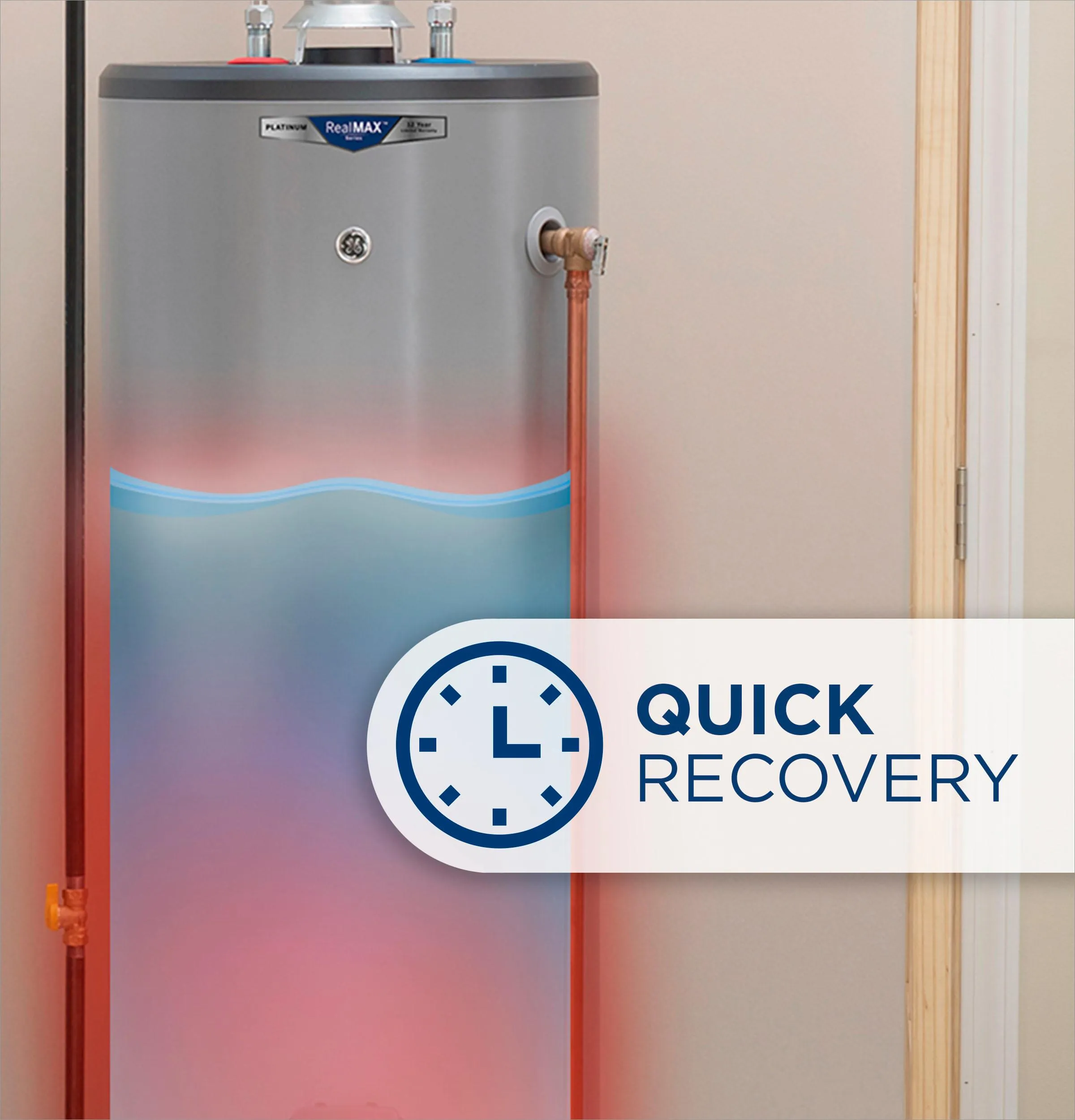 GP30T08BXR GE RealMAX Choice 30-Gallon Tall Liquid Propane Atmospheric Water Heater