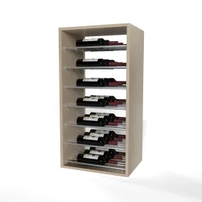 GrandCellar™ - 4 Column Full-Depth Label-Forward Horizontal Wine Display  - 36" - Silver Metal Rods