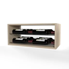 GrandCellar™ - 6 Column Horizontal Label-Forward Wine Display - 12" - Gunmetal Metal Rods