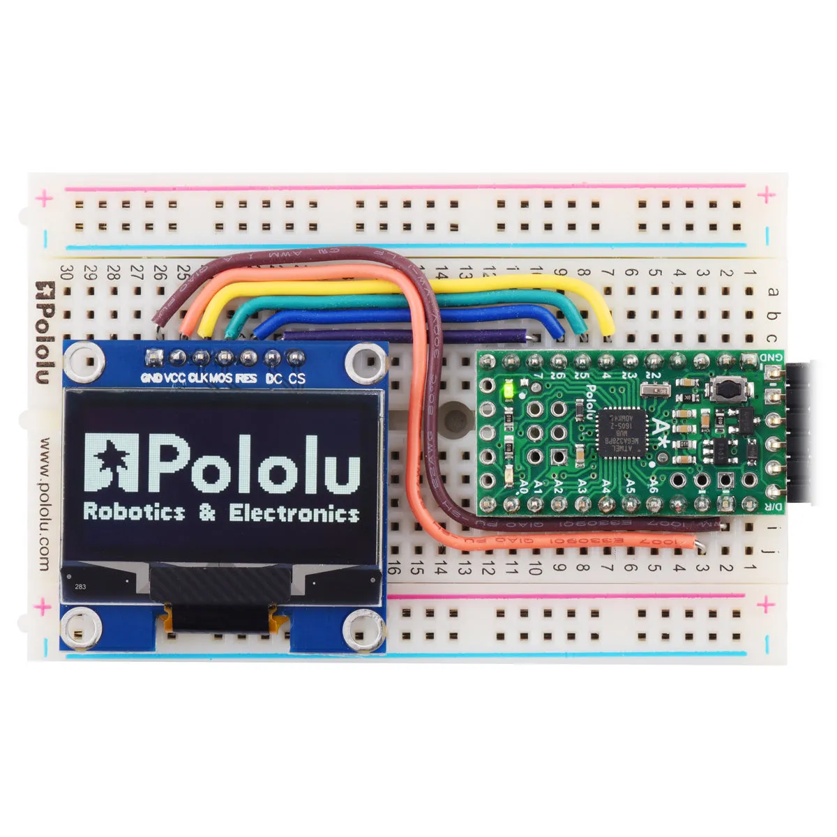 Graphical OLED Display: 128x64, 1.3", White, SPI