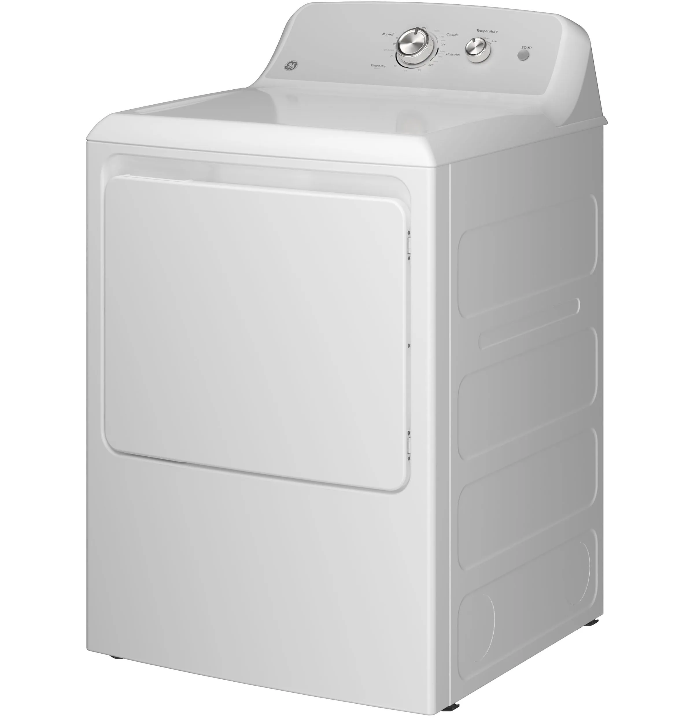 GTD38EASWWS GE® 7.2 cu. ft. Capacity Electric Dryer with Up To 120 ft. Venting&#x200B; and Reversible Door&#x200B;