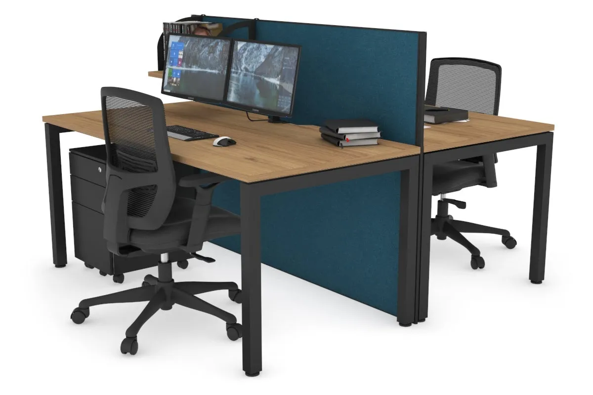 Horizon Quadro 2 Person Bench Square Legs Office Workstation [1200L x 800W with Cable Scallop]