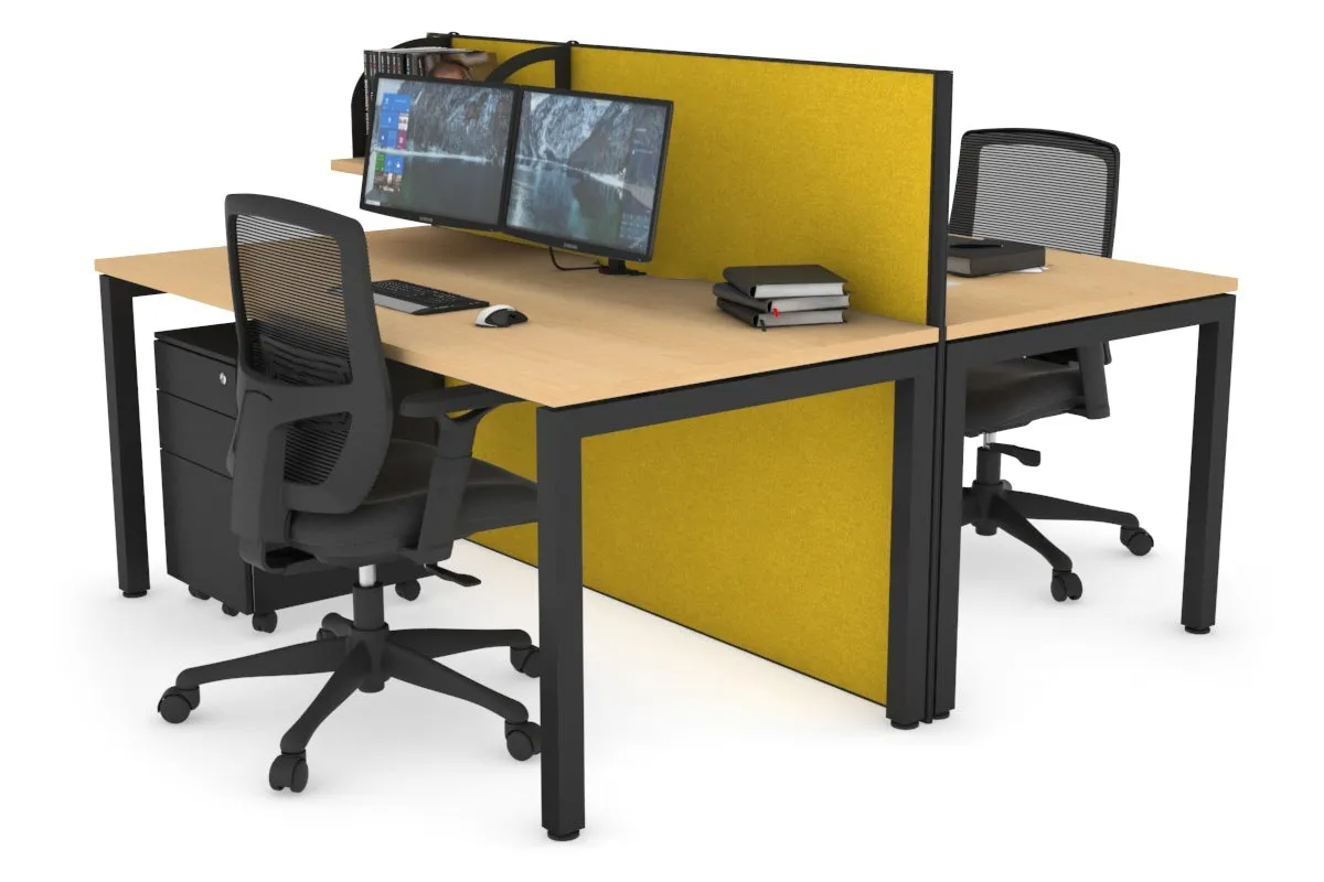 Horizon Quadro 2 Person Bench Square Legs Office Workstation [1200L x 800W with Cable Scallop]