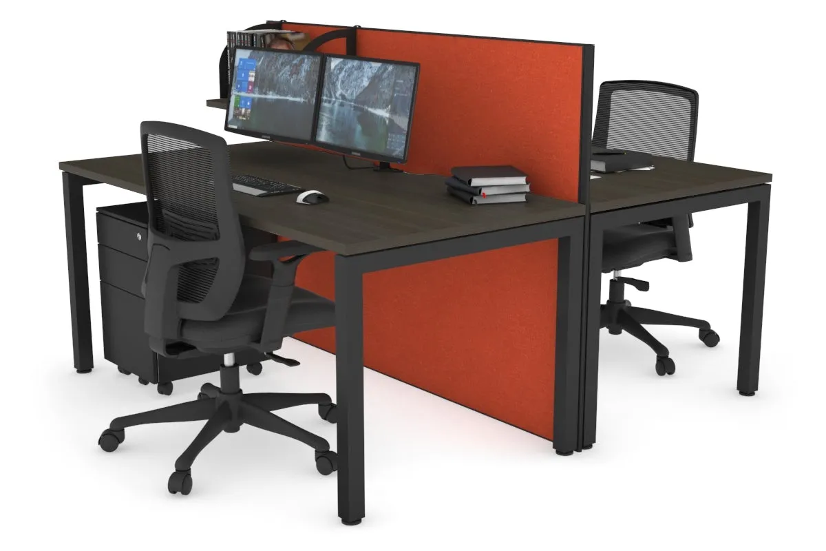 Horizon Quadro 2 Person Bench Square Legs Office Workstation [1200L x 800W with Cable Scallop]