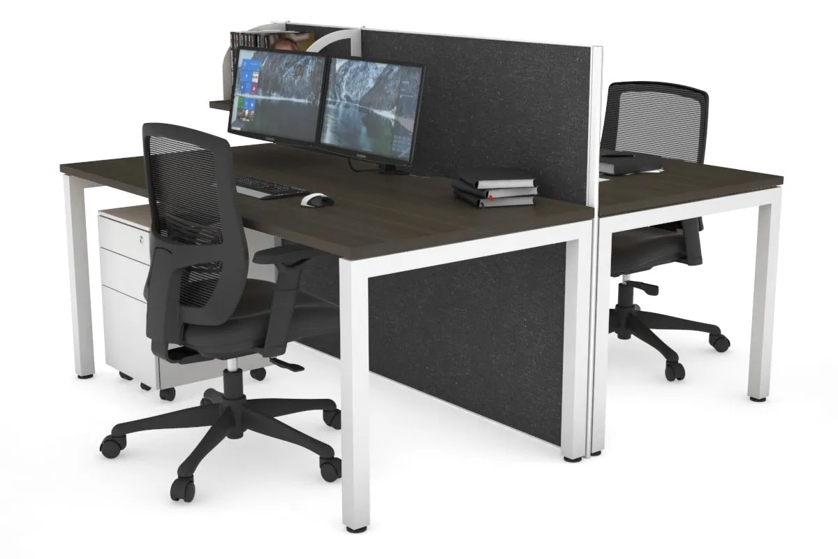Horizon Quadro 2 Person Bench Square Legs Office Workstation [1200L x 800W with Cable Scallop]