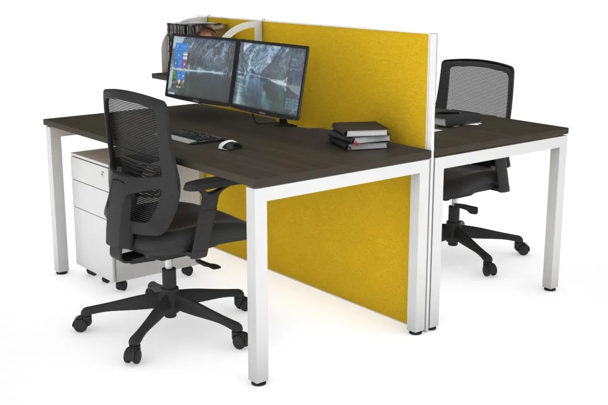 Horizon Quadro 2 Person Bench Square Legs Office Workstation [1200L x 800W with Cable Scallop]