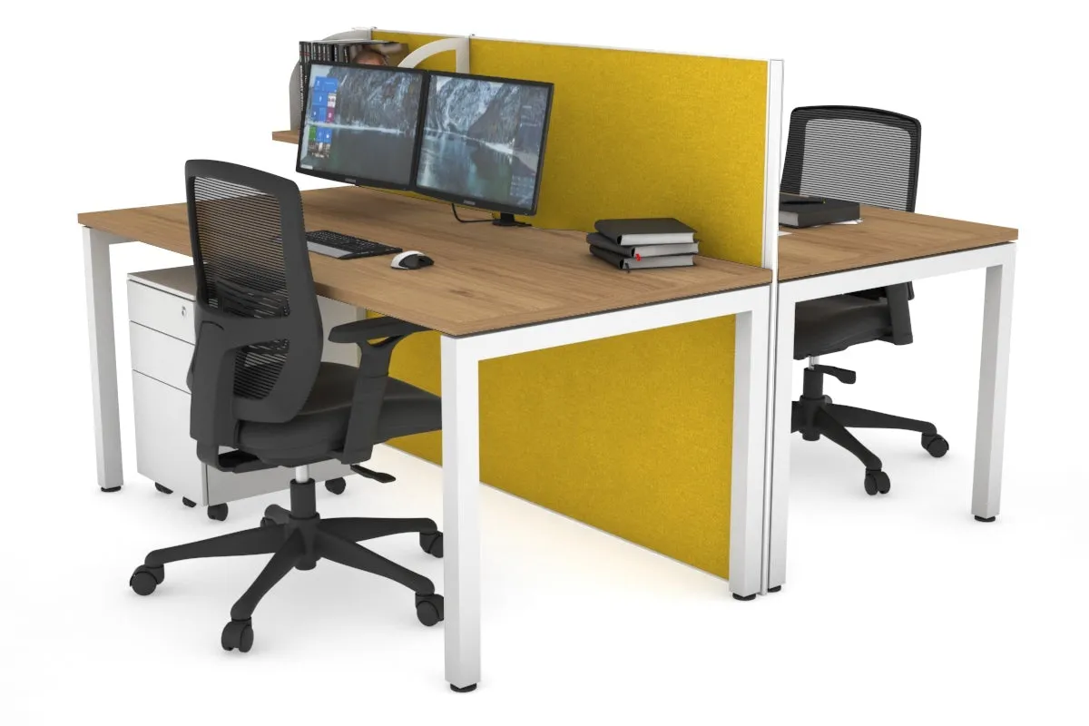Horizon Quadro 2 Person Bench Square Legs Office Workstation [1200L x 800W with Cable Scallop]