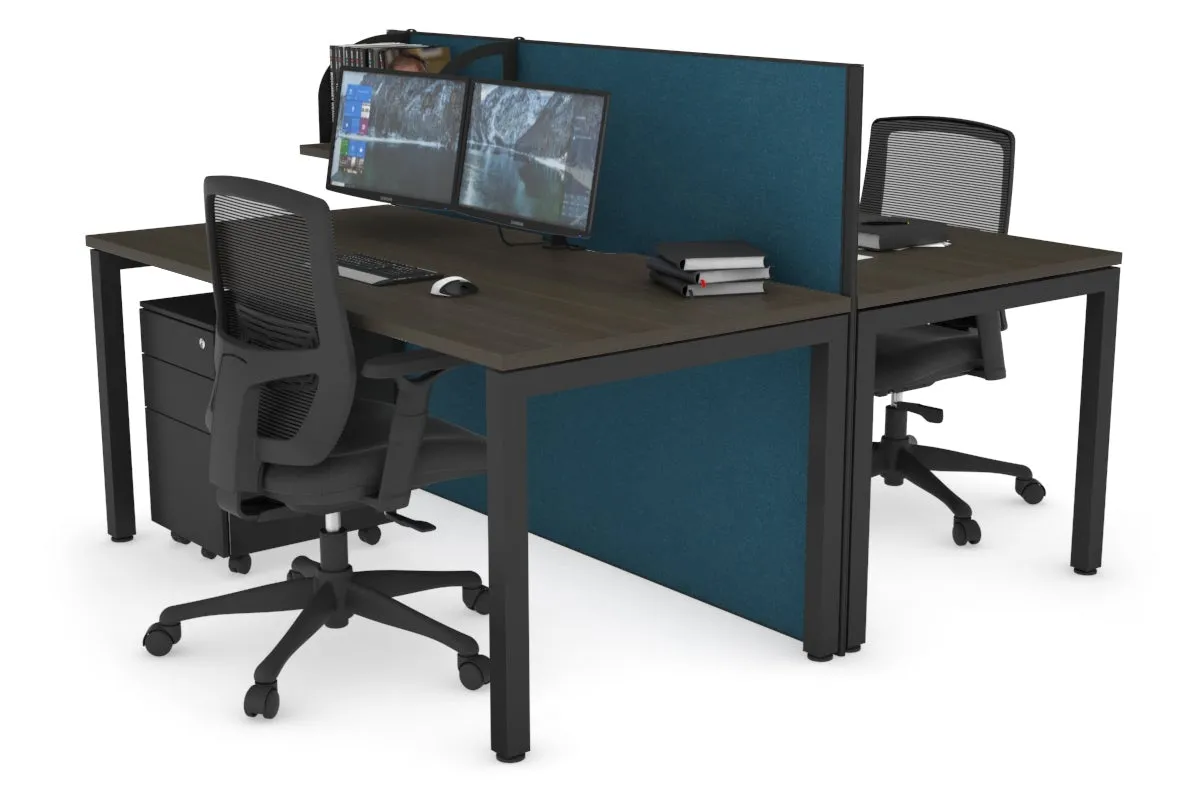 Horizon Quadro 2 Person Bench Square Legs Office Workstation [1200L x 800W with Cable Scallop]