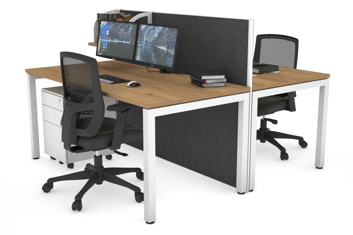 Horizon Quadro 2 Person Bench Square Legs Office Workstation [1200L x 800W with Cable Scallop]