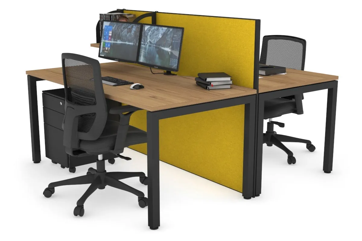 Horizon Quadro 2 Person Bench Square Legs Office Workstation [1200L x 800W with Cable Scallop]