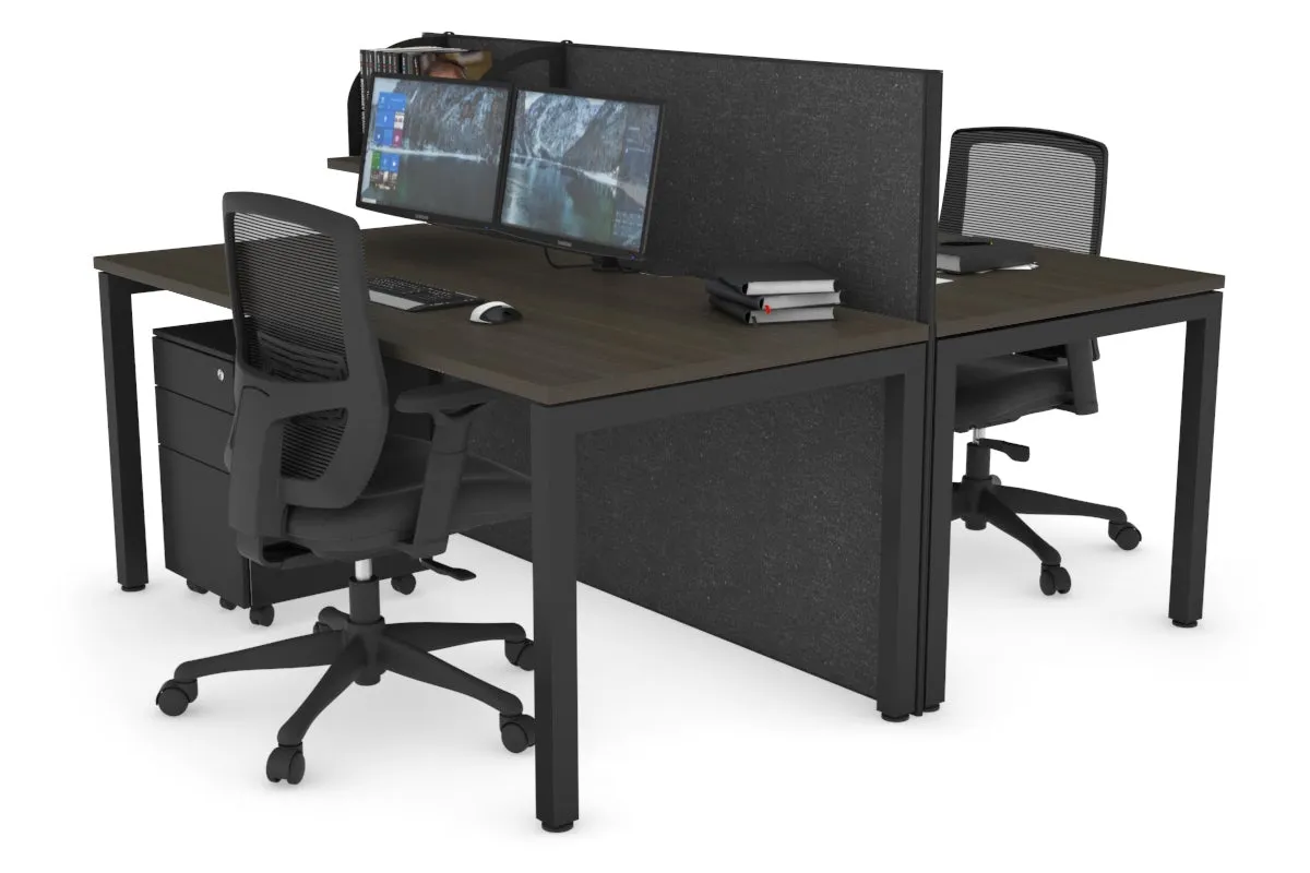 Horizon Quadro 2 Person Bench Square Legs Office Workstation [1200L x 800W with Cable Scallop]