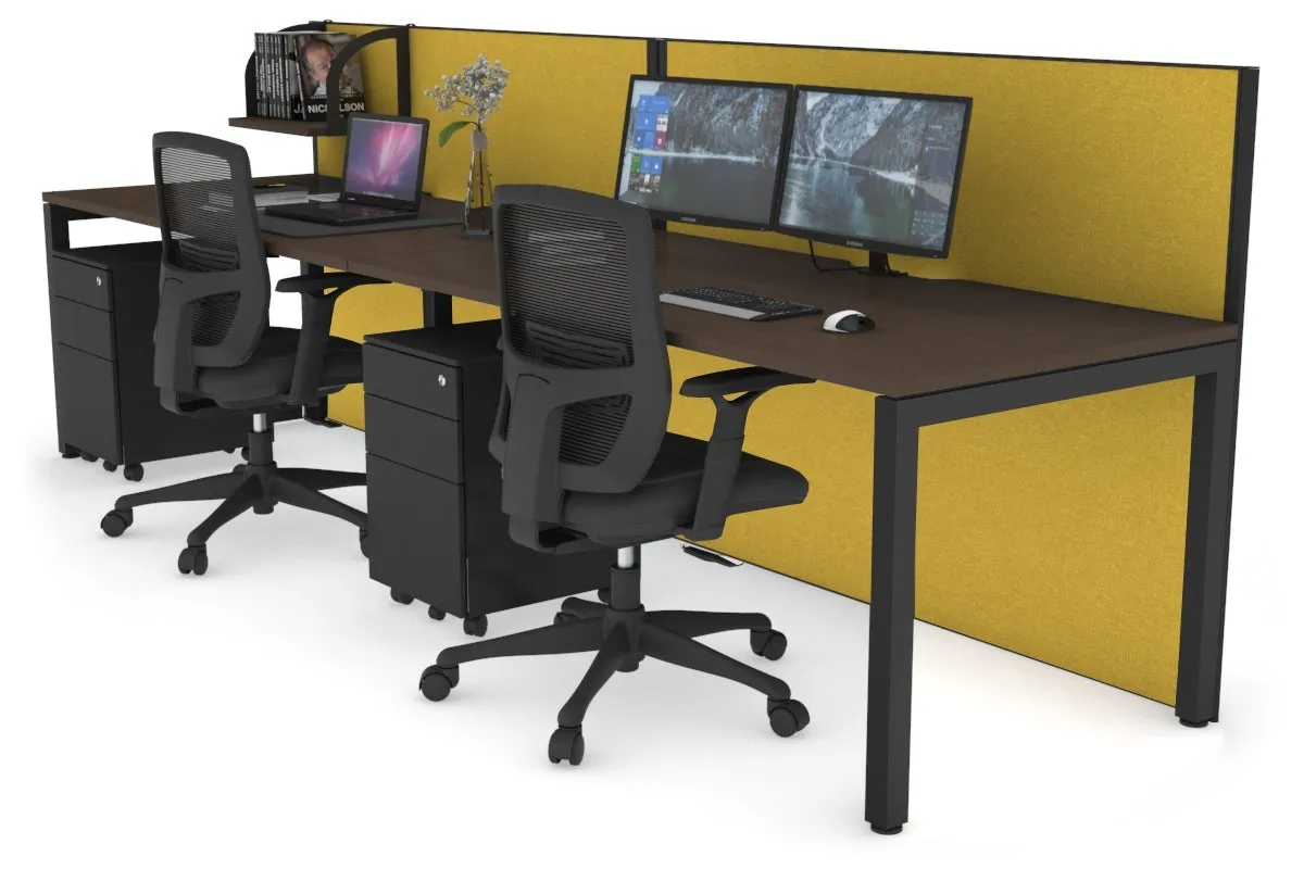 Horizon Quadro 2 Person Run Square Legs Office Workstation [1200L x 800W with Cable Scallop]