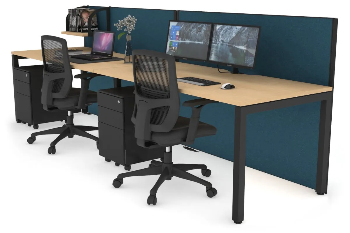 Horizon Quadro 2 Person Run Square Legs Office Workstation [1200L x 800W with Cable Scallop]