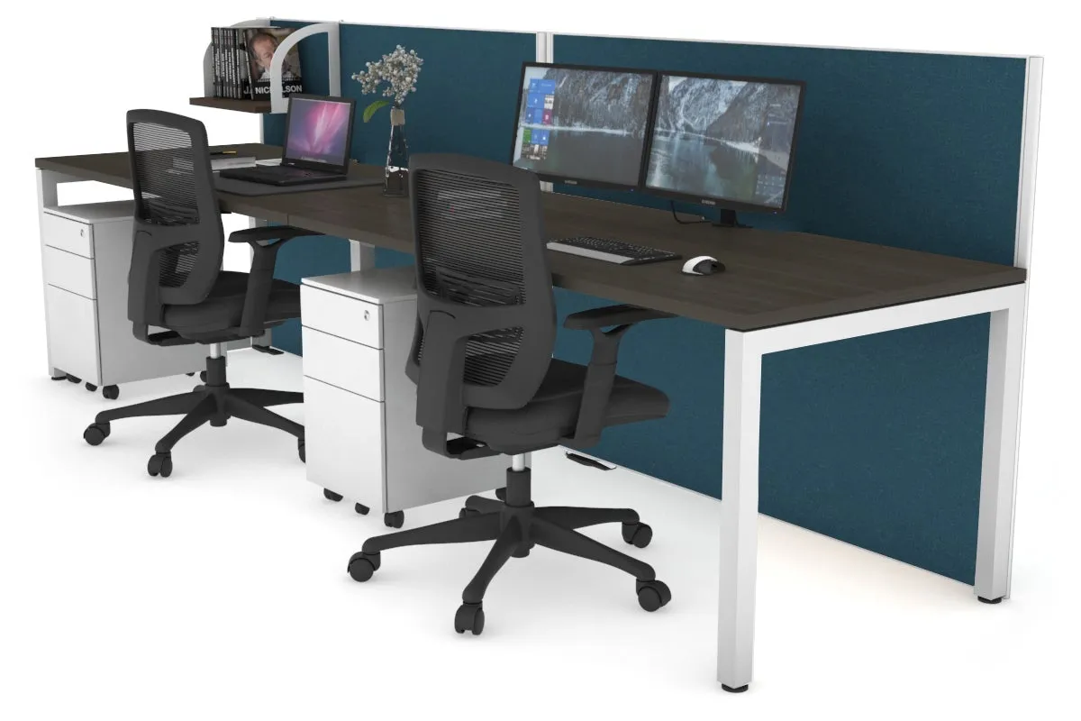 Horizon Quadro 2 Person Run Square Legs Office Workstation [1200L x 800W with Cable Scallop]