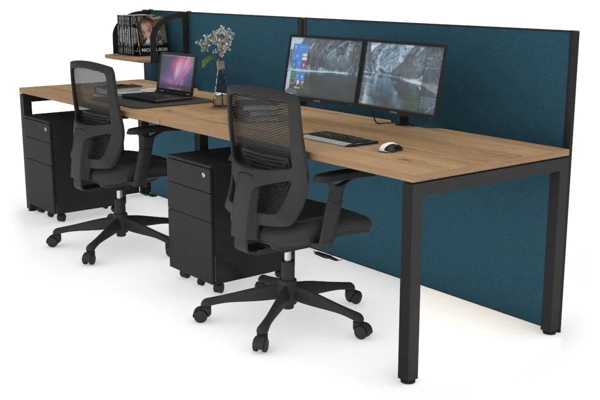 Horizon Quadro 2 Person Run Square Legs Office Workstation [1200L x 800W with Cable Scallop]