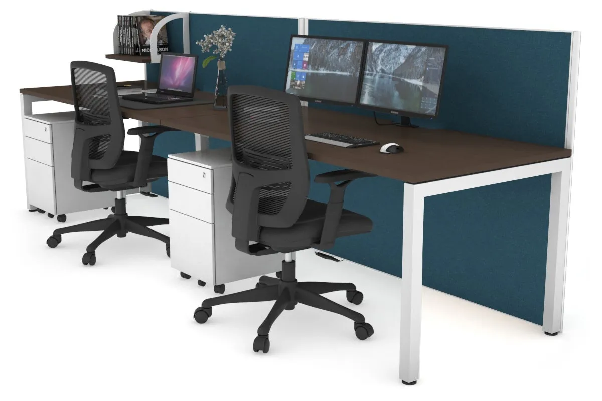 Horizon Quadro 2 Person Run Square Legs Office Workstation [1200L x 800W with Cable Scallop]