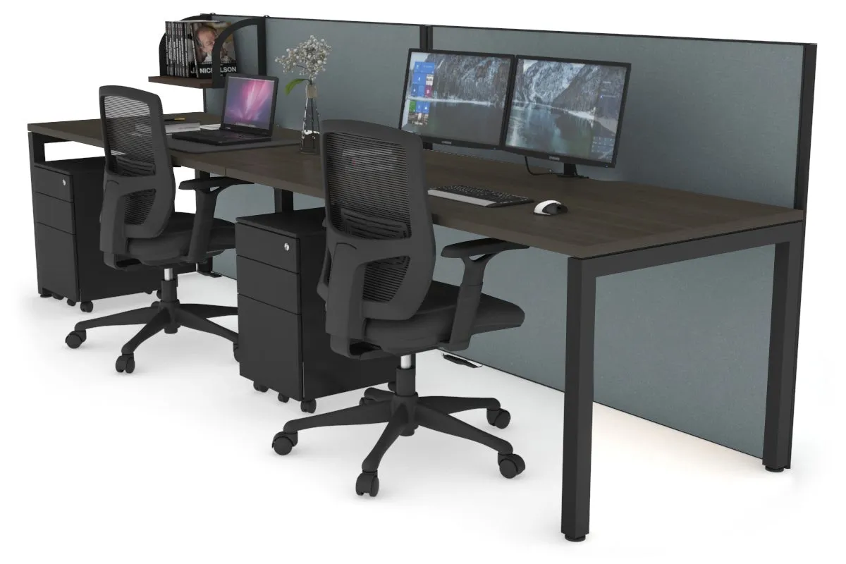 Horizon Quadro 2 Person Run Square Legs Office Workstation [1200L x 800W with Cable Scallop]