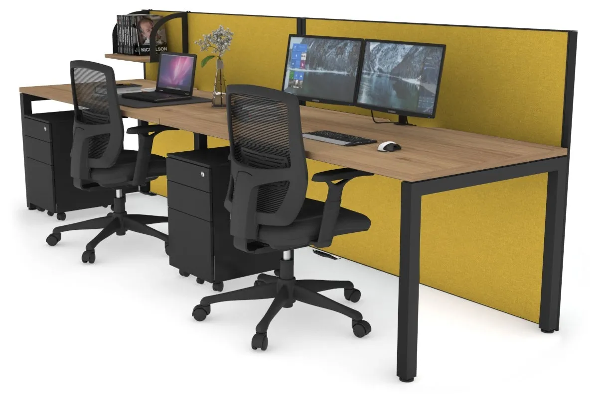 Horizon Quadro 2 Person Run Square Legs Office Workstation [1200L x 800W with Cable Scallop]