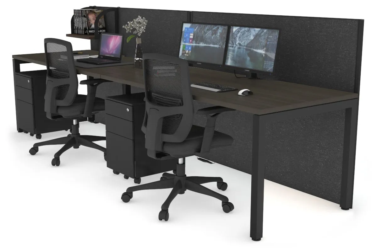 Horizon Quadro 2 Person Run Square Legs Office Workstation [1200L x 800W with Cable Scallop]