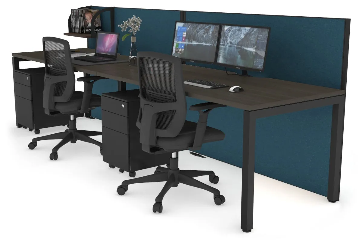 Horizon Quadro 2 Person Run Square Legs Office Workstation [1200L x 800W with Cable Scallop]