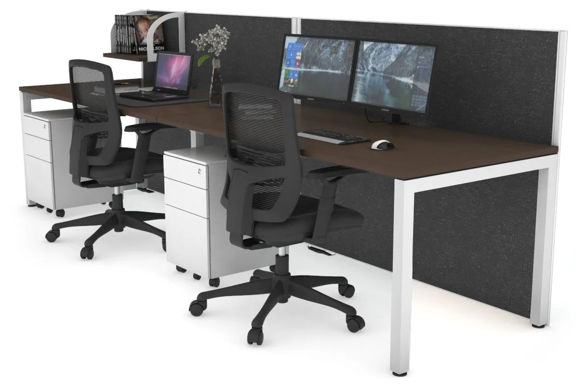 Horizon Quadro 2 Person Run Square Legs Office Workstation [1200L x 800W with Cable Scallop]