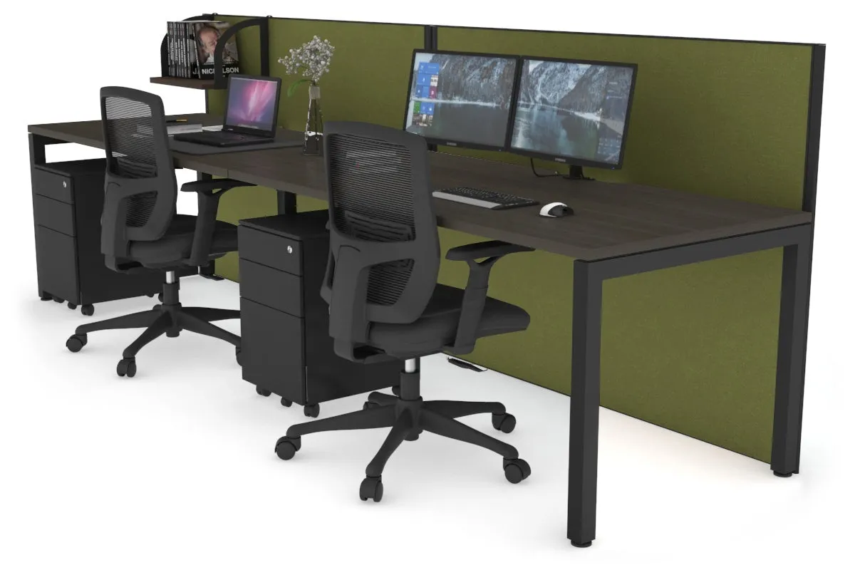 Horizon Quadro 2 Person Run Square Legs Office Workstation [1200L x 800W with Cable Scallop]