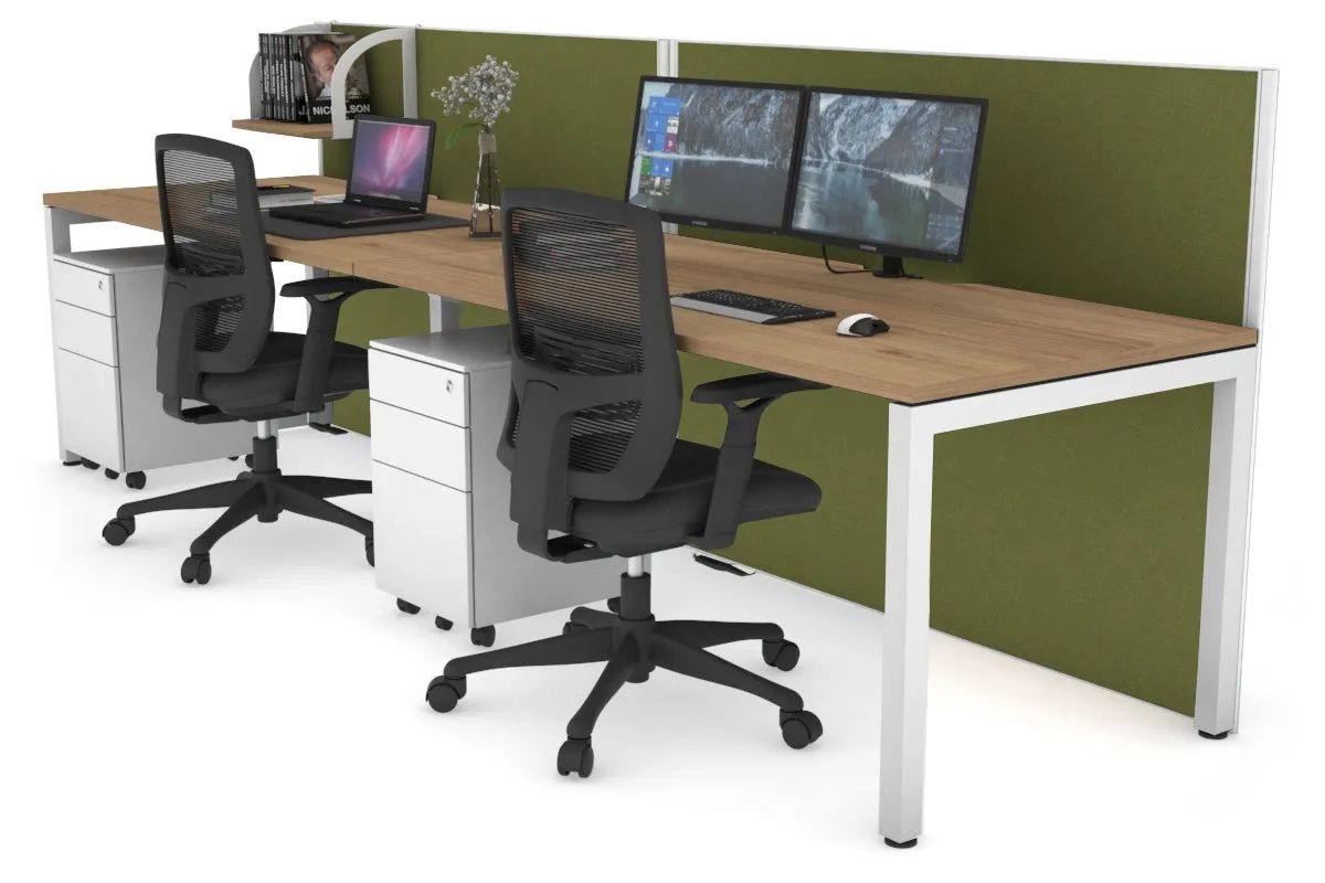 Horizon Quadro 2 Person Run Square Legs Office Workstation [1200L x 800W with Cable Scallop]
