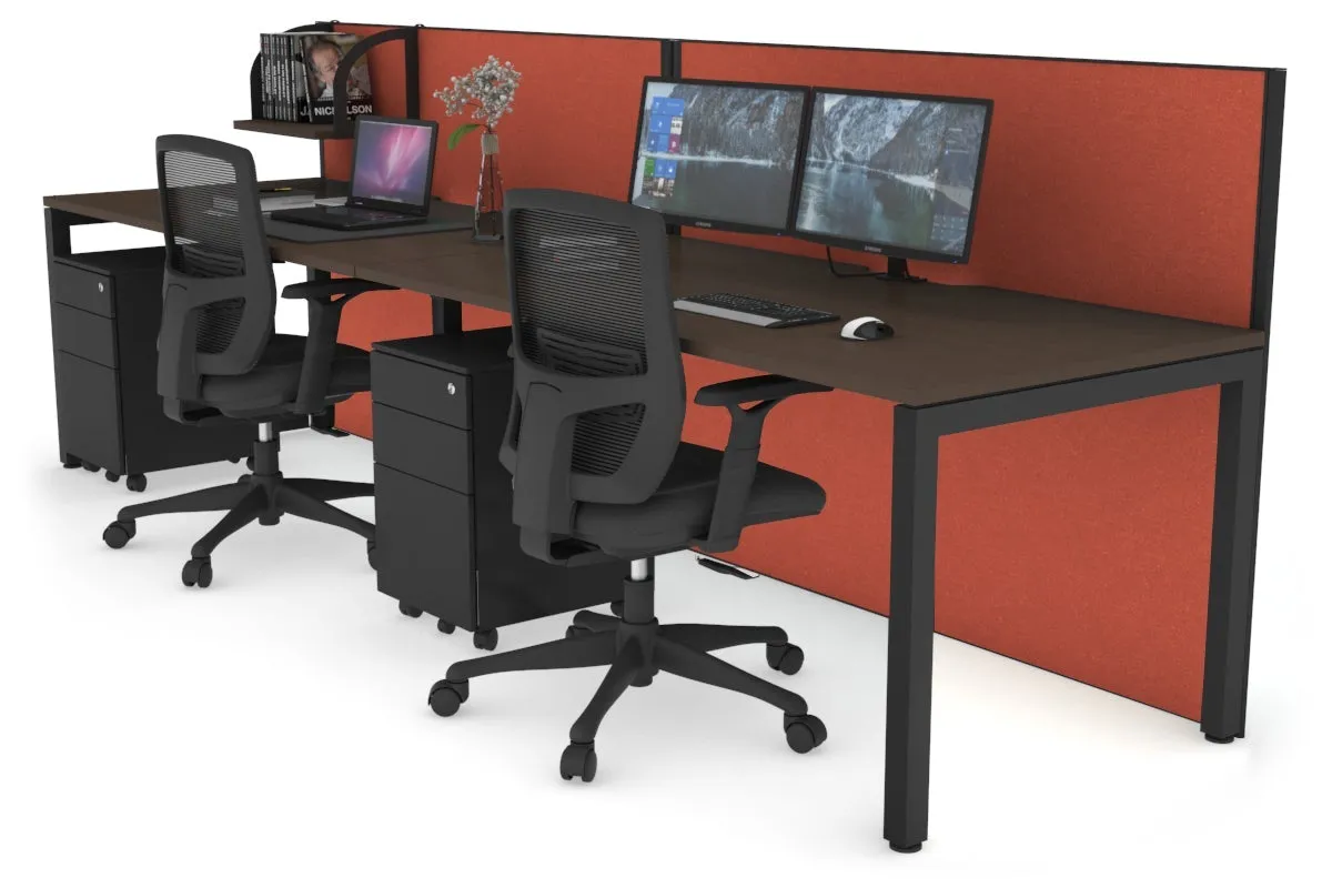 Horizon Quadro 2 Person Run Square Legs Office Workstation [1200L x 800W with Cable Scallop]