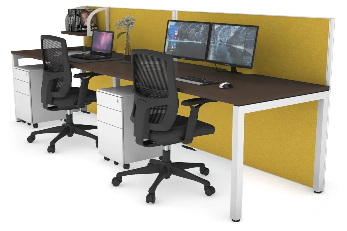 Horizon Quadro 2 Person Run Square Legs Office Workstation [1200L x 800W with Cable Scallop]