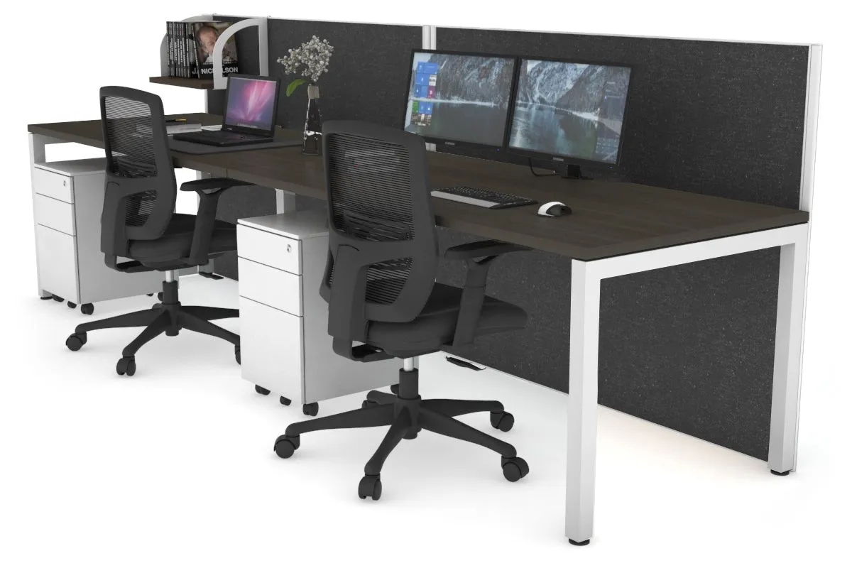Horizon Quadro 2 Person Run Square Legs Office Workstation [1200L x 800W with Cable Scallop]