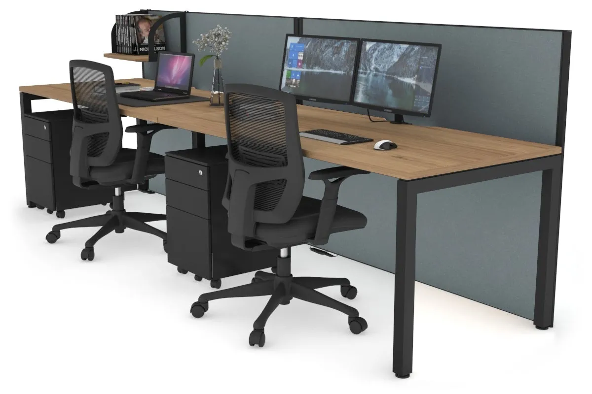 Horizon Quadro 2 Person Run Square Legs Office Workstation [1200L x 800W with Cable Scallop]
