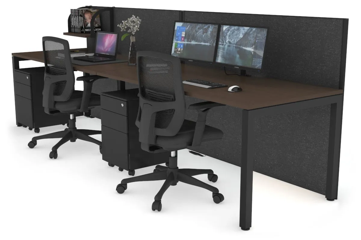 Horizon Quadro 2 Person Run Square Legs Office Workstation [1200L x 800W with Cable Scallop]