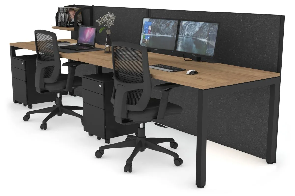 Horizon Quadro 2 Person Run Square Legs Office Workstation [1200L x 800W with Cable Scallop]