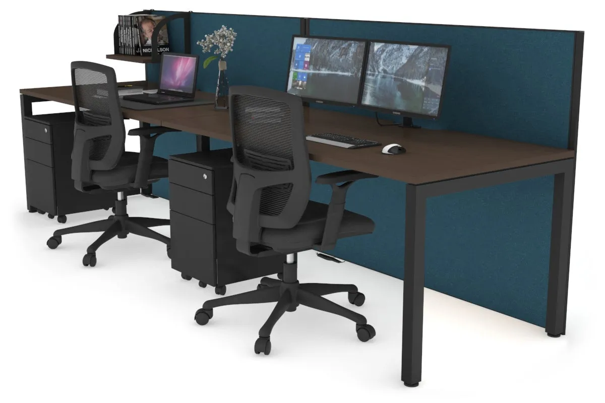 Horizon Quadro 2 Person Run Square Legs Office Workstation [1200L x 800W with Cable Scallop]