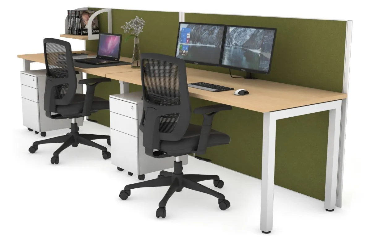 Horizon Quadro 2 Person Run Square Legs Office Workstation [1600L x 700W]