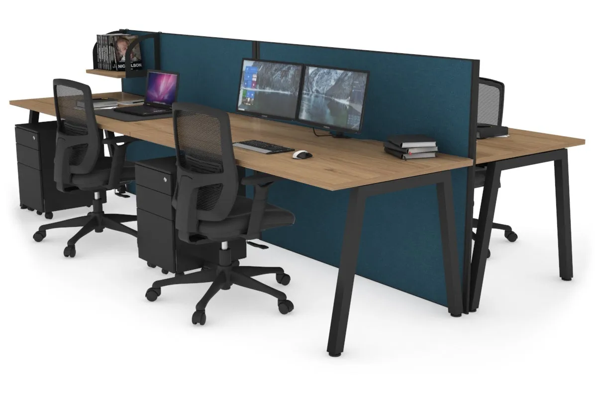 Horizon Quadro 4 Person Bench A Legs Office Workstation [1800L x 800W with Cable Scallop]
