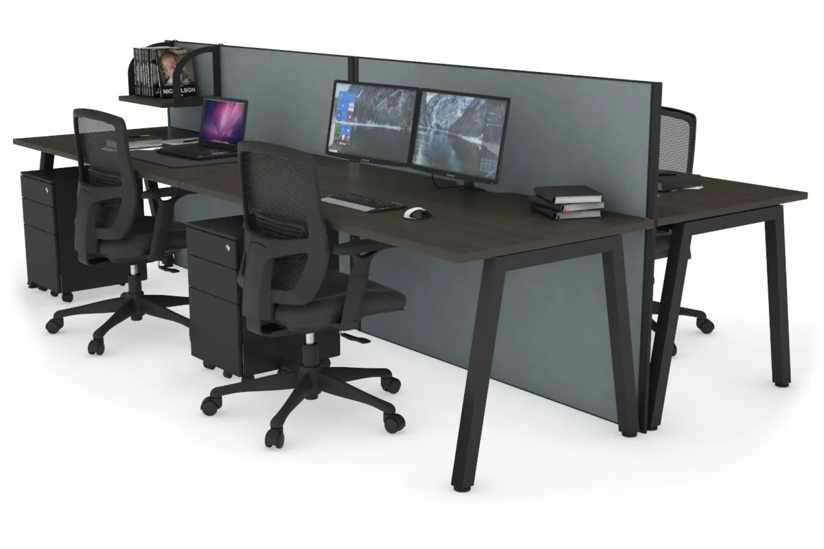 Horizon Quadro 4 Person Bench A Legs Office Workstation [1800L x 800W with Cable Scallop]