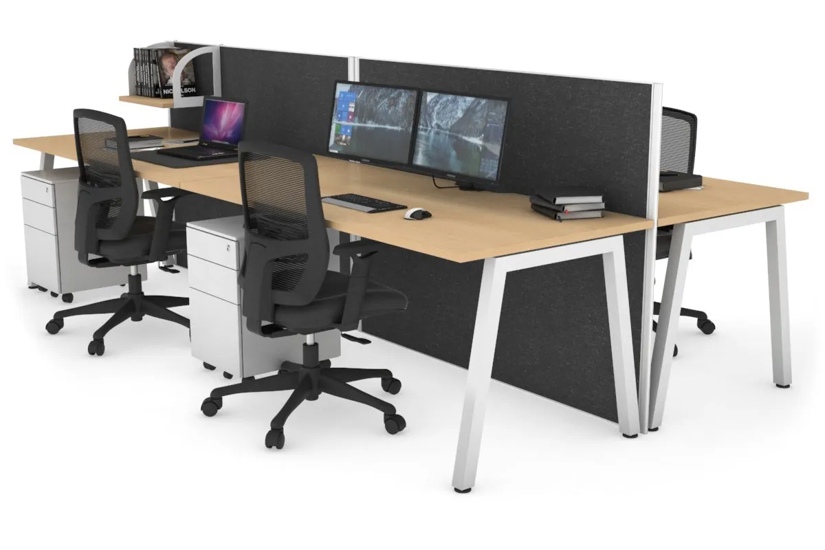 Horizon Quadro 4 Person Bench A Legs Office Workstation [1800L x 800W with Cable Scallop]
