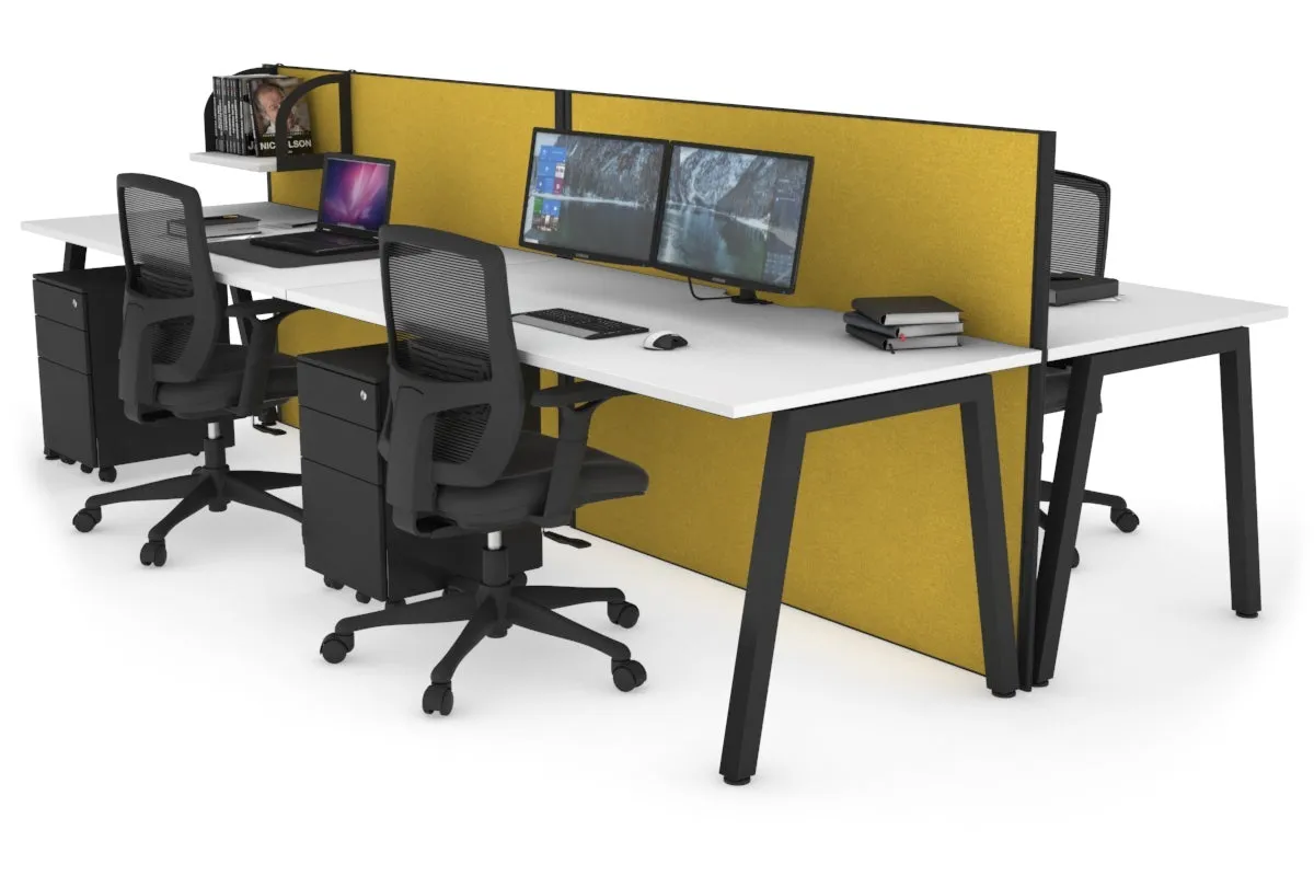 Horizon Quadro 4 Person Bench A Legs Office Workstation [1800L x 800W with Cable Scallop]