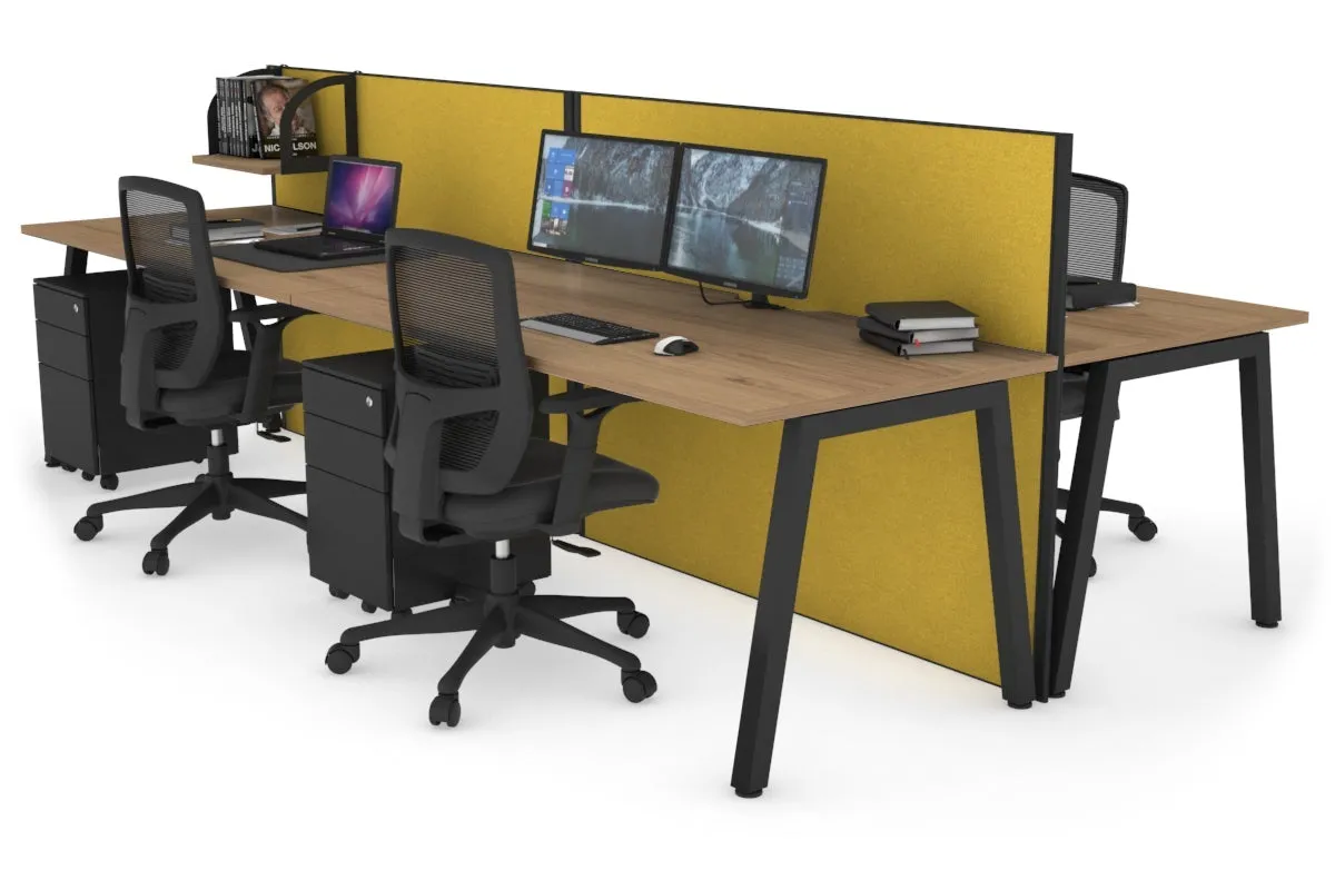 Horizon Quadro 4 Person Bench A Legs Office Workstation [1800L x 800W with Cable Scallop]