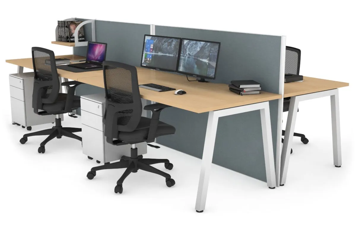 Horizon Quadro 4 Person Bench A Legs Office Workstation [1800L x 800W with Cable Scallop]