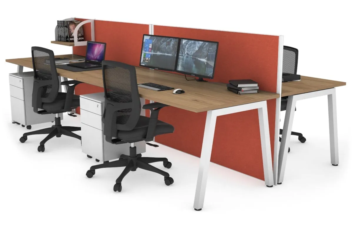 Horizon Quadro 4 Person Bench A Legs Office Workstation [1800L x 800W with Cable Scallop]