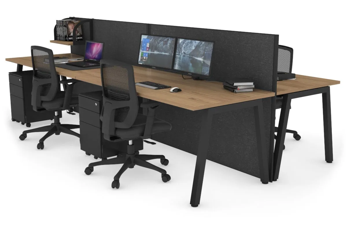 Horizon Quadro 4 Person Bench A Legs Office Workstation [1800L x 800W with Cable Scallop]