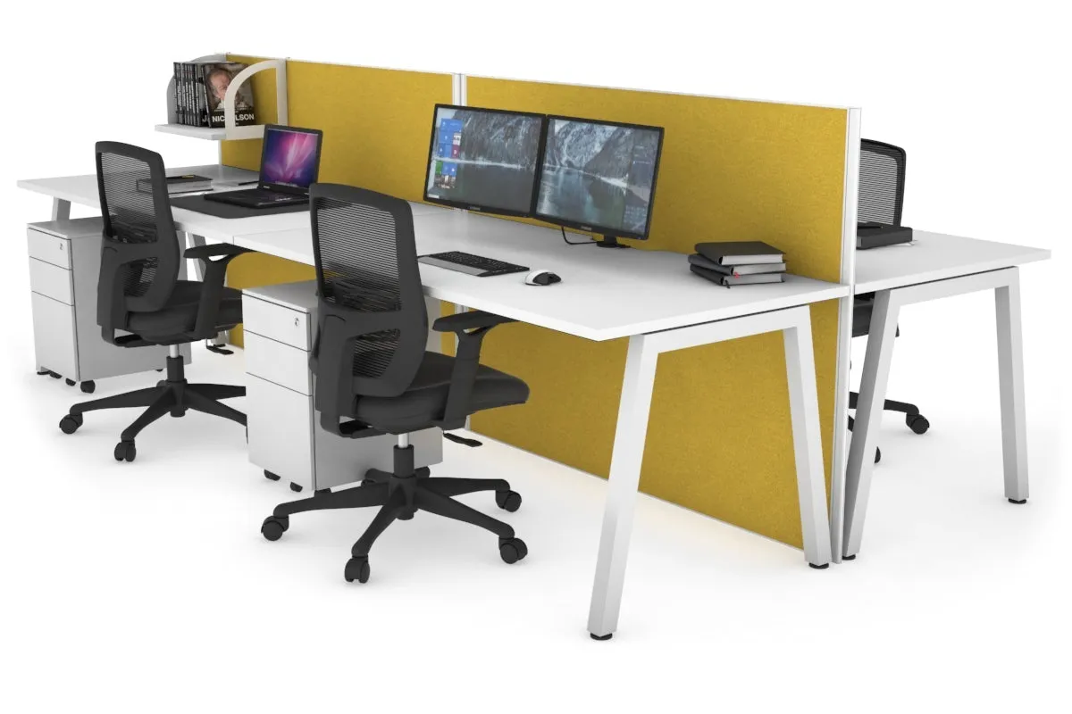 Horizon Quadro 4 Person Bench A Legs Office Workstation [1800L x 800W with Cable Scallop]
