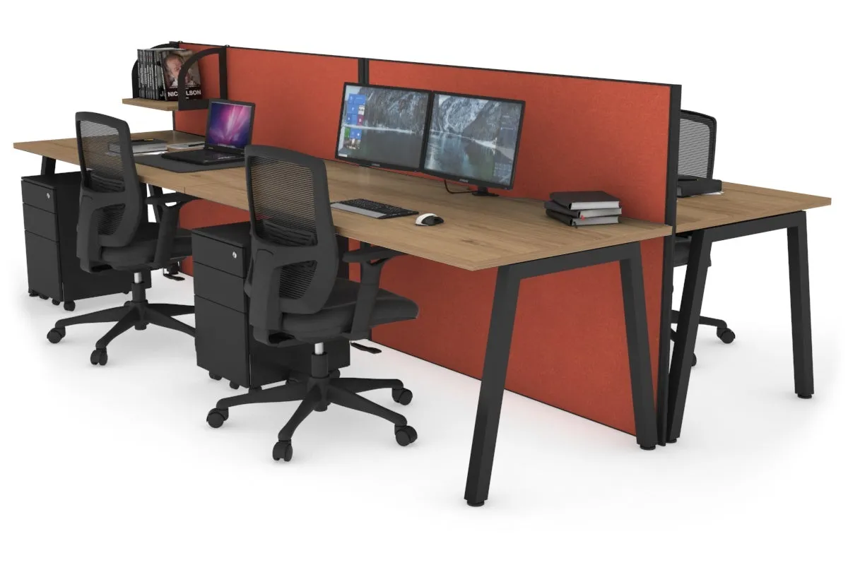 Horizon Quadro 4 Person Bench A Legs Office Workstation [1800L x 800W with Cable Scallop]