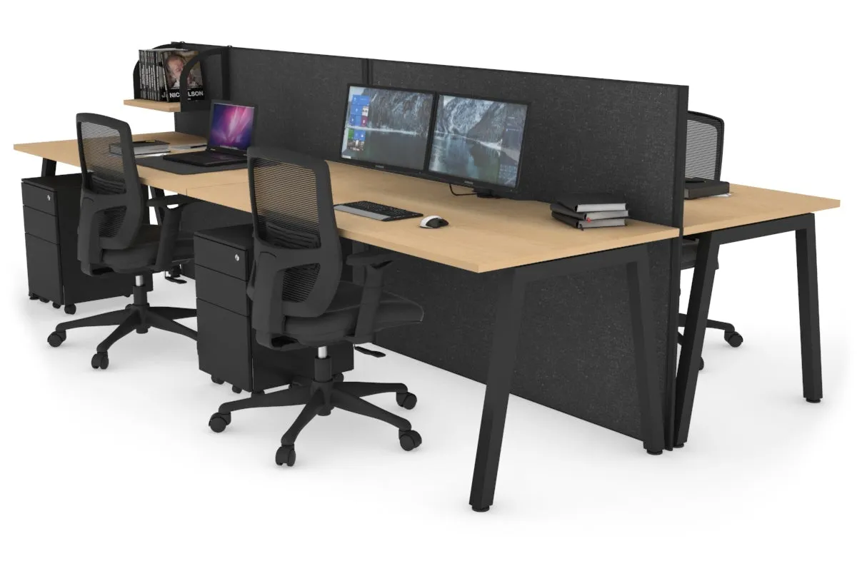 Horizon Quadro 4 Person Bench A Legs Office Workstation [1800L x 800W with Cable Scallop]
