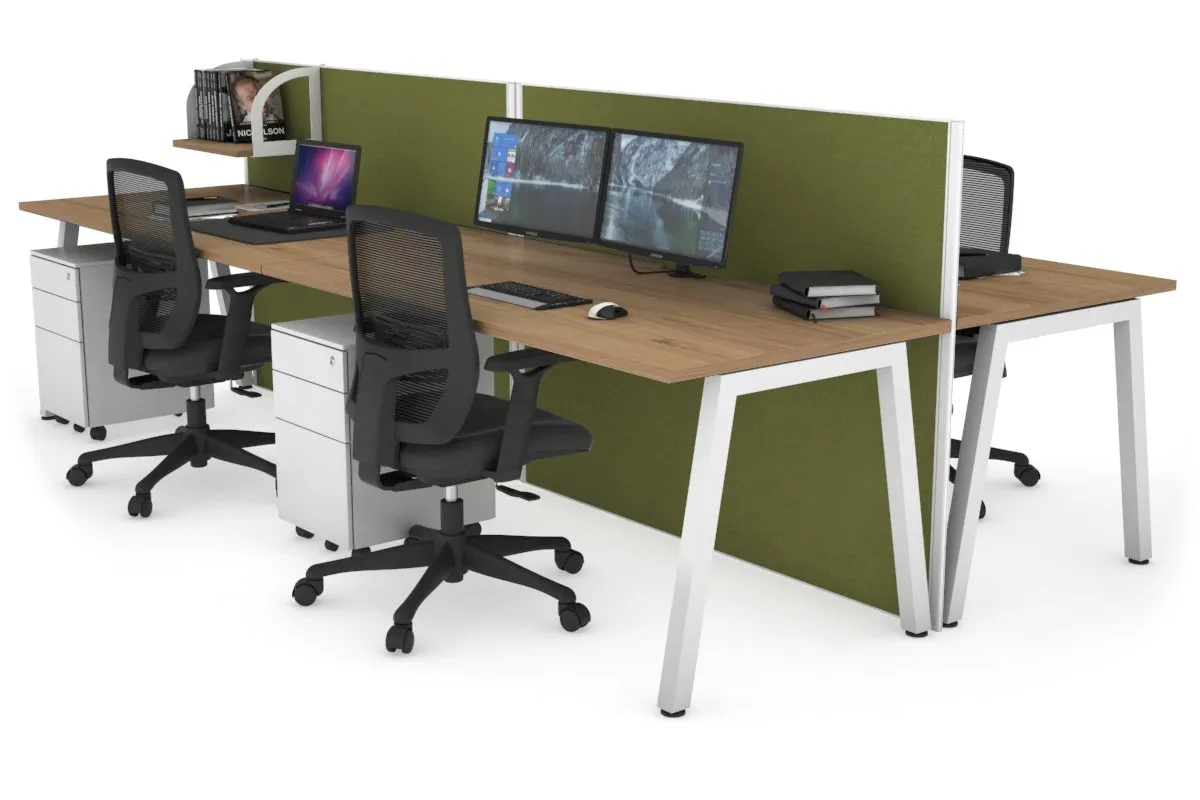 Horizon Quadro 4 Person Bench A Legs Office Workstation [1800L x 800W with Cable Scallop]