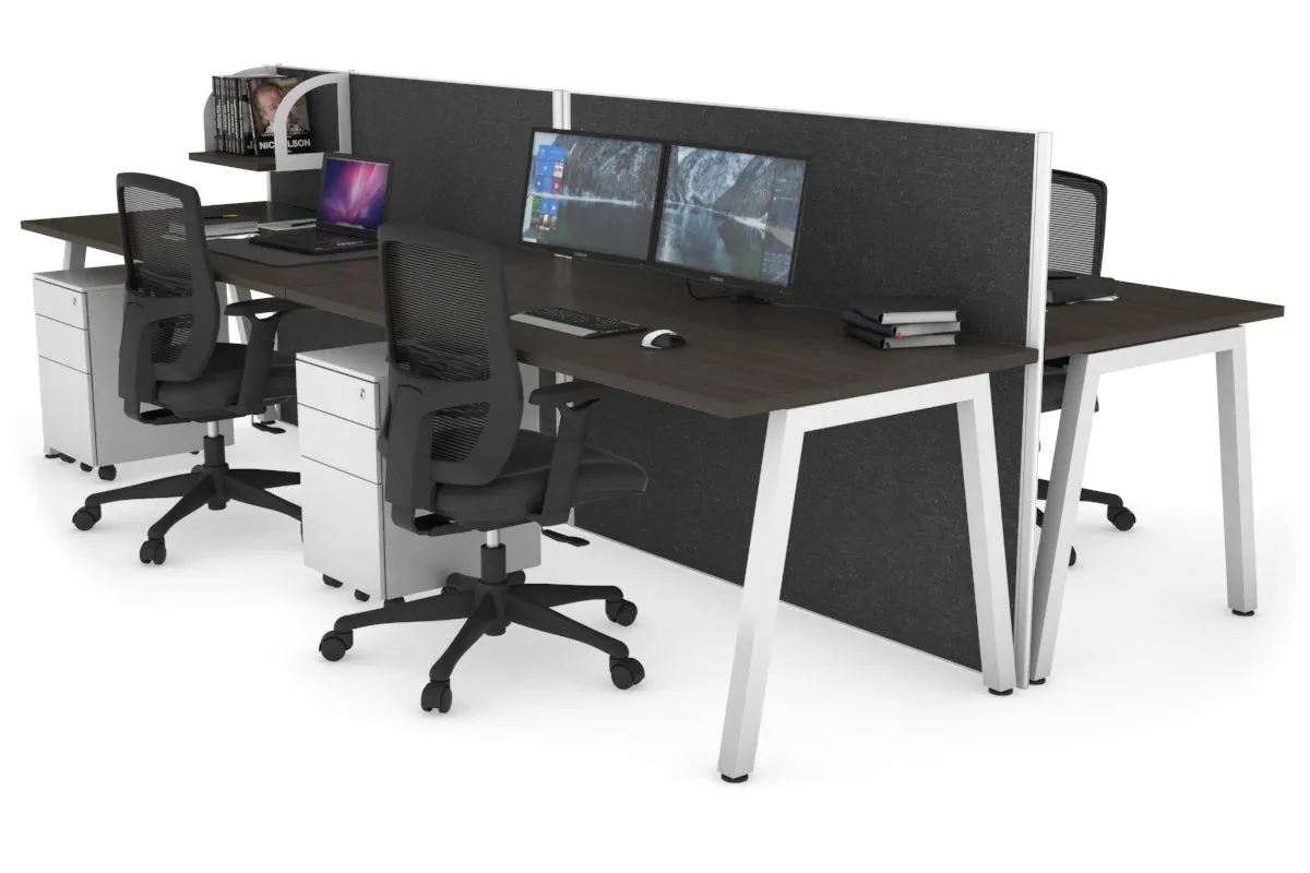 Horizon Quadro 4 Person Bench A Legs Office Workstation [1800L x 800W with Cable Scallop]